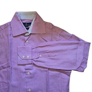 Eredi Pisano Roma ITALY Spread Collar Dress Shirt Slim Fit Maroon 15.75